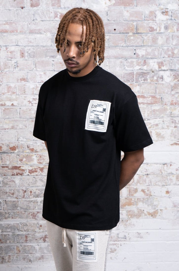 D3 | Shipping Label T-Shirt (Black)