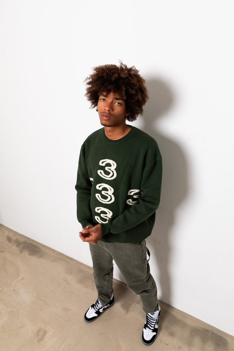 D3 | 333 Travel Mission Knit Sweater (Forest)